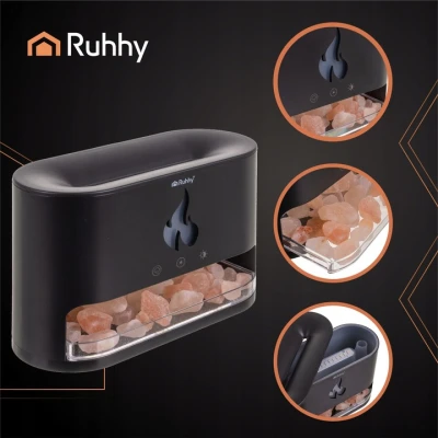Ruhhy 26417 Aroma difuzér a zvlhčovač vzduchu s efektem krbu 250 ml, černý