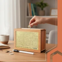 Ruhhy 24602 Dřevěná spořící pokladnička s výzvou