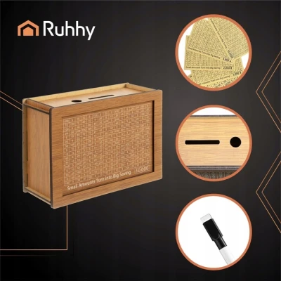 Ruhhy 24602 Dřevěná spořící pokladnička s výzvou