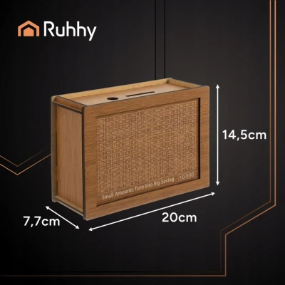 Ruhhy 24602 Dřevěná spořící pokladnička s výzvou