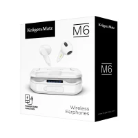 Kruger&Matz KMPM6 Bezdrôtové slúchadlá M6, Bluetooth 5.1 + EDR, 2200 mAh, biele