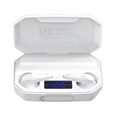 Kruger&Matz KMPM6 Bezdrôtové slúchadlá M6, Bluetooth 5.1 + EDR, 2200 mAh, biele