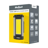 Rebel URZ0946 LED pracovní lampa 15 W, IP65, powerbanka, magnet a háček