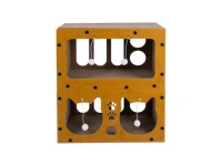 Purlov 27017 Škrabadlo pro kočky dvoupatrový dům 3 v 1, hnědé