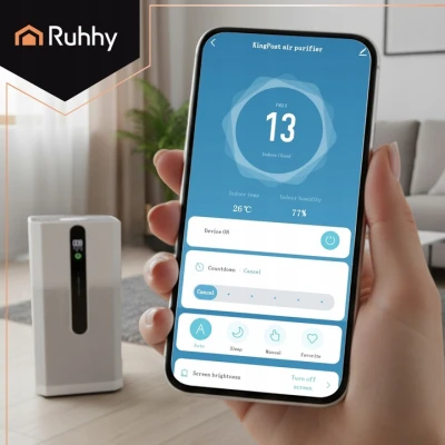 Ruhhy 26816 Čistička vzduchu s HEPA H12 filtrem, ionizací a Wi-Fi - 370 m³/h, 80 m², bílá