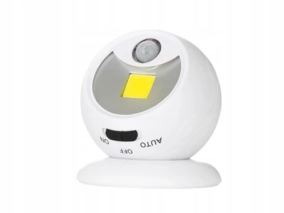 Verk 12334 Otočné svietidlo 9 LED COB so senzorom pohybu, biele