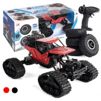 KIK KX6967 RC auto 2v1 Rock Crawler 4x4 - pásy i kola,1:16, 2,4 GHz, červené
