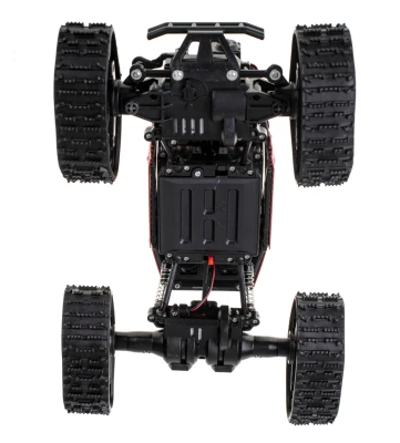 KIK KX6967 RC auto 2v1 Rock Crawler 4x4 - pásy i kola,1:16, 2,4 GHz, červené