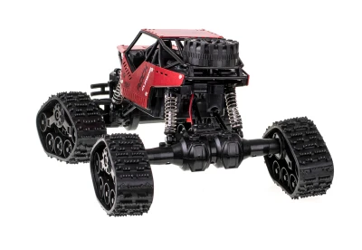 KIK KX6967 RC auto 2v1 Rock Crawler 4x4 - pásy i kola,1:16, 2,4 GHz, červené