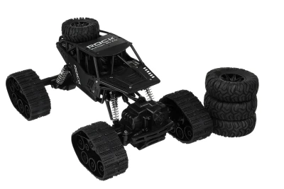 KIK KX6967 RC auto 2v1 Rock Crawler 4x4 - pásy i kola,1:16, 2,4 GHz, černé
