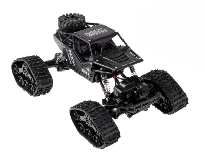 KIK KX6967 RC auto 2v1 Rock Crawler 4x4 - pásy i kola,1:16, 2,4 GHz, černé