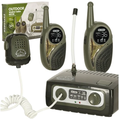 KIK KX3635 Vysílačky pro děti Walkie Talkie EXPLORER 3-Way, dosah 333 m, 2 ks, zelené