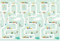 KIK KX4503 Vzdělávací skládací pěnová oboustranná podložka PANDA PARK, 180 x 200 cm