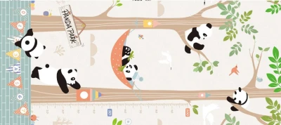 KIK KX4503 Vzdělávací skládací pěnová oboustranná podložka PANDA PARK, 180 x 200 cm