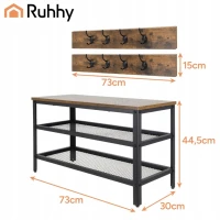 Ruhhy 27037 Stojan na topánky s lavičkou a vešiakom 73 cm
