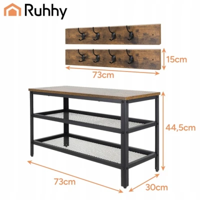 Ruhhy 27037 Stojan na topánky s lavičkou a vešiakom 73 cm