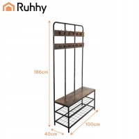 Ruhhy 27036 Věšák na oblečení s háčky a policemi 182 x 100 x 35,5 cm
