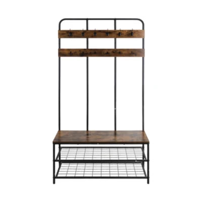 Ruhhy 27036 Věšák na oblečení s háčky a policemi 182 x 100 x 35,5 cm