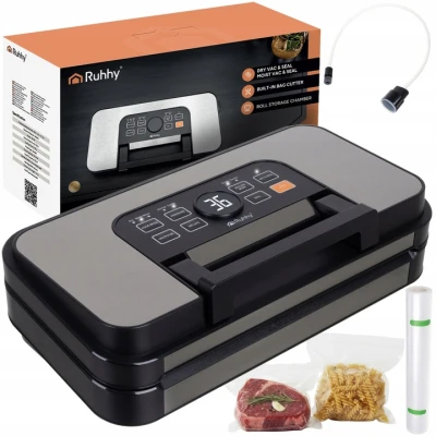 Ruhhy 24757 Vakuová svářečka fólií 125 W, 95 kPa, černostříbrná 