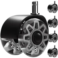 Ruhhy 25280 Sada otočných koleček ke kancelářské židli 5 ks, šedé 