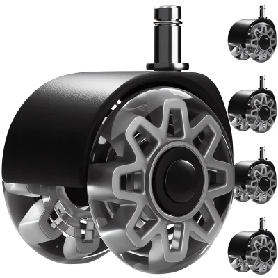 Ruhhy 25280 Sada otočných koleček ke kancelářské židli 5 ks, šedé 