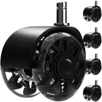 Ruhhy 26294 Sada otočných koleček ke kancelářské židli 5 ks, černé