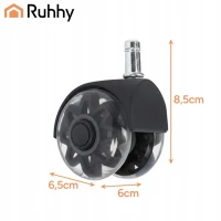 Ruhhy 26294 Sada otočných koleček ke kancelářské židli 5 ks, černé