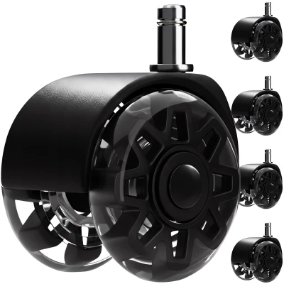 Ruhhy 26294 Sada otočných koleček ke kancelářské židli 5 ks, černé