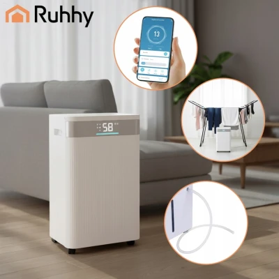 Ruhhy 26801 Odvlhčovač Brisoo 2000, WiFi, 330 W, 4 300 ml, biely