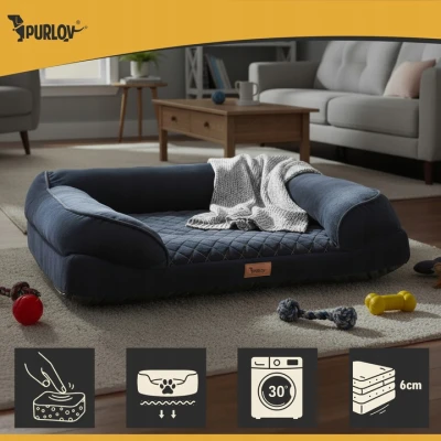 Purlov 26914 Ortopedický pelíšek pro psa 65 x 55 cm, vel. S, černá 