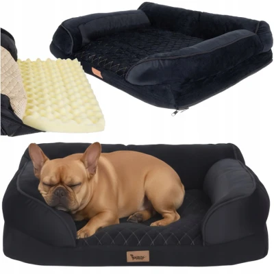 Purlov 26914 Ortopedický pelíšek pro psa 65 x 55 cm, vel. S, černá 