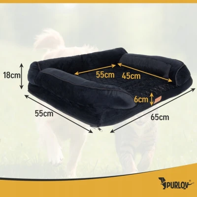 Purlov 26914 Ortopedický pelíšek pro psa 65 x 55 cm, vel. S, černá 
