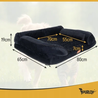 Purlov 26915 Ortopedický pelech pre psov 80 x 65 cm, veľkosť. M, čierny