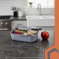 Ruhhy 26169 Svačinový box s přihrádkami 800 ml, šedý