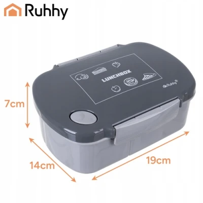 Ruhhy 26169 Svačinový box s přihrádkami 800 ml, šedý