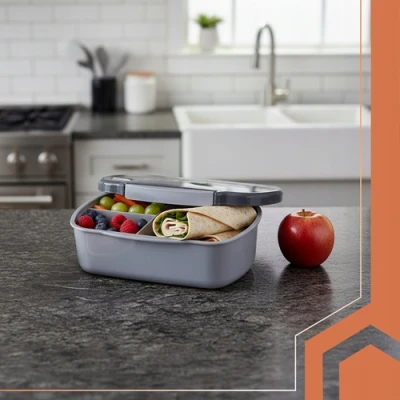 Ruhhy 26169 Svačinový box s přihrádkami 800 ml, šedý