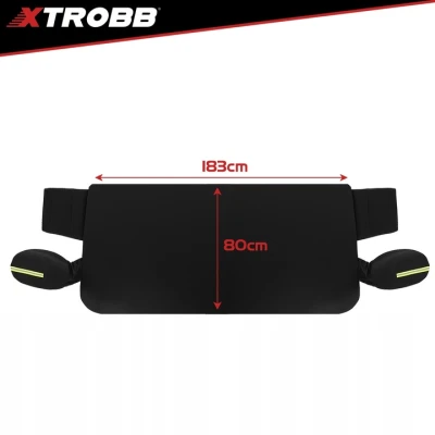 Xtrobb 27186 Ochranná textilná clona na čelné sklo a zrkadlá 183 x 80 cm, čierna