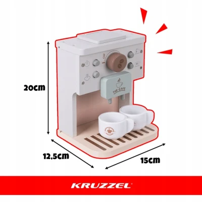Kruzzel 26512 Dětský dřevěný kávovar s příslušenstvím