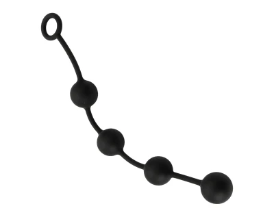 Sensual A102.S Silikónové análne guličky 43 cm, 4 guličky, čierne