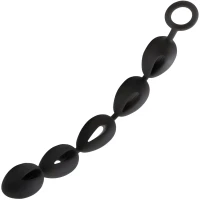 Sensual A103.M Análne korálky silikónové XXL 39,5 cm, 5 korálok, čierne