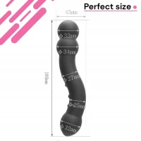 Sensual A106 Anální dildo pro muže s masáží prostaty 18 cm, černé
