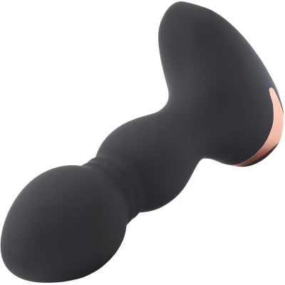 Sensual A123 Vibrační anální kolík ovládaný přes aplikaci v telefonu, 12 cm, černý