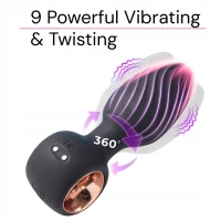 Sensual A135 Vibrační anální kolík s rukojetí 11 cm, 9 režimů, černý