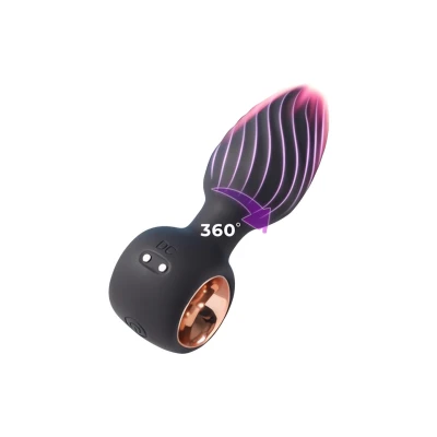 Sensual A135 Vibrační anální kolík s rukojetí 11 cm, 9 režimů, černý