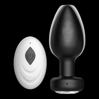 Sensual A127 Vibračný análny kolík s diaľkovým ovládaním 9 cm, 10 režimov, čierny