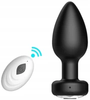 Sensual A127 Vibračný análny kolík s diaľkovým ovládaním 9 cm, 10 režimov, čierny