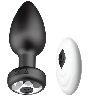 Sensual A127 Vibračný análny kolík s diaľkovým ovládaním 9 cm, 10 režimov, čierny