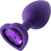Sensual A35-2 Anální kolík silikonový s krystalem 7,2 cm, fialový