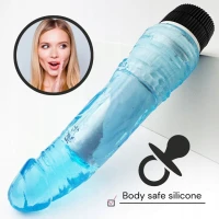 Sensual D10-4 Realistický vibrátor 18 cm, světle modrý