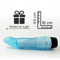 Sensual D10-4 Realistický vibrátor 18 cm, světle modrý